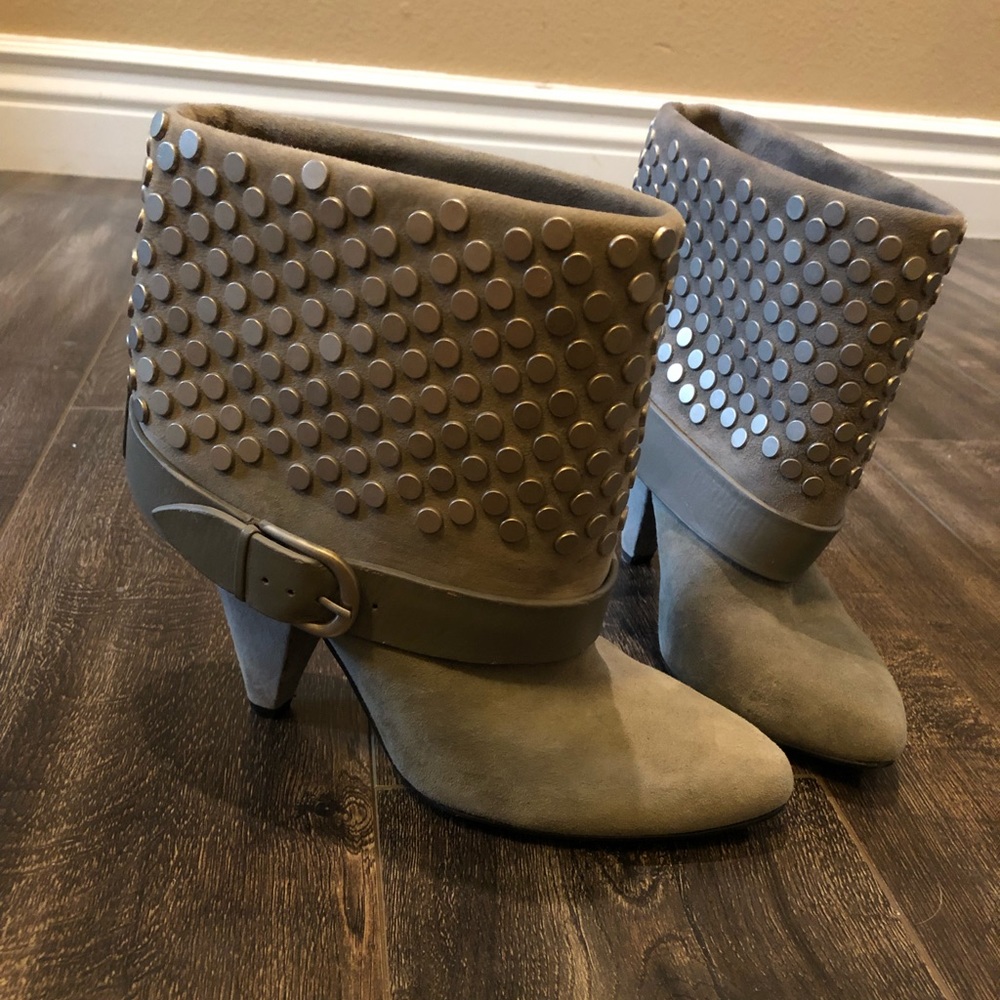 Rosegold STUDDED gray Halle booties